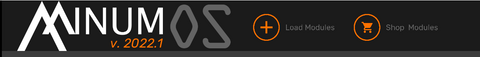 MinumOS main menu showing load modules button