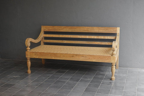 Java Teak and Rattan Bench