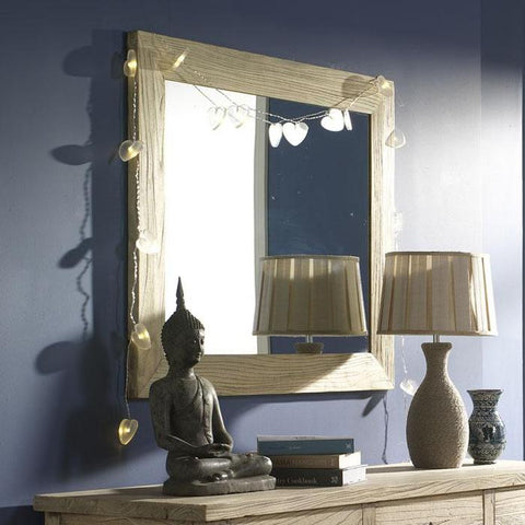 Wall mirror in natural elm