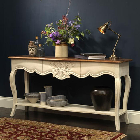 Carved Cream Console Table
