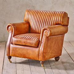 Narwana Ribbed Leather Armchair