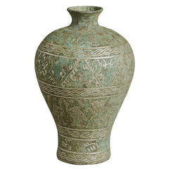 Bronze vase with a silver inlay 