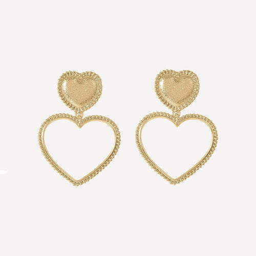 Dina Heart Earrings - Gold