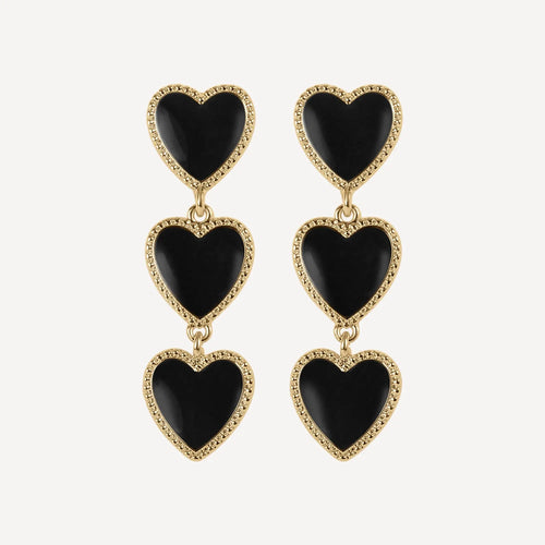 Maeva Earrings - Black & Gold