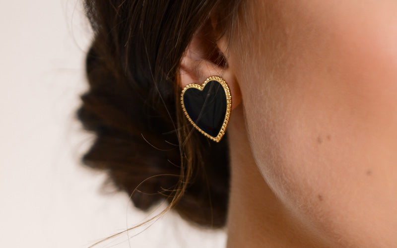 Maeva Black & Gold Earrings