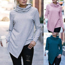 Women Casual Solid Long Sleeve Turtleneck - Shop Women's T-shirts, blouses, Leggings & Trousers online - Luwos
