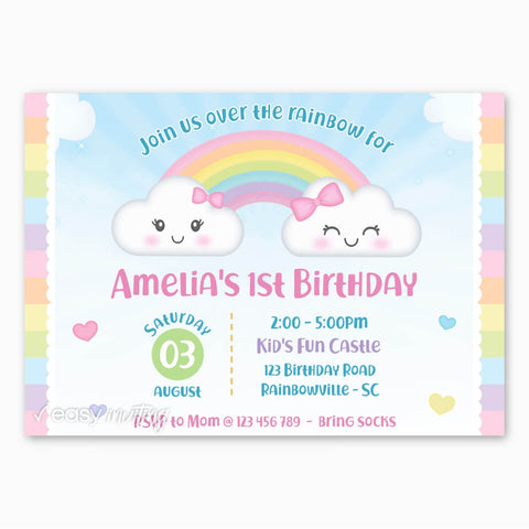 Rainbow Birthday Invitation - Easy Inviting