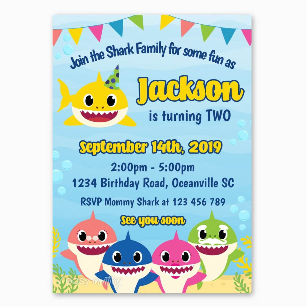 Baby Shark Birthday Invitation Easy Inviting