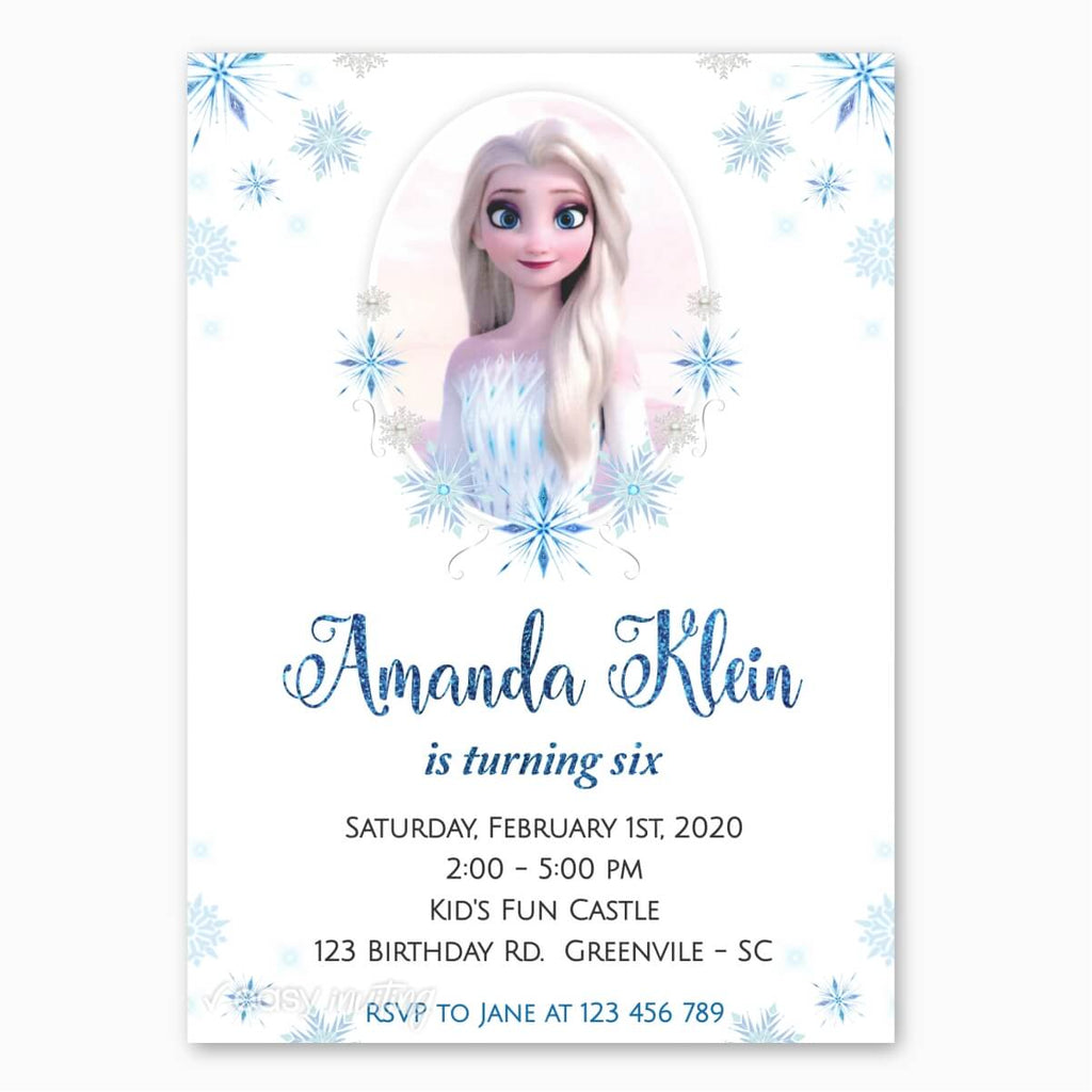 Frozen 2 Elsa Birthday Invitation Easy Inviting