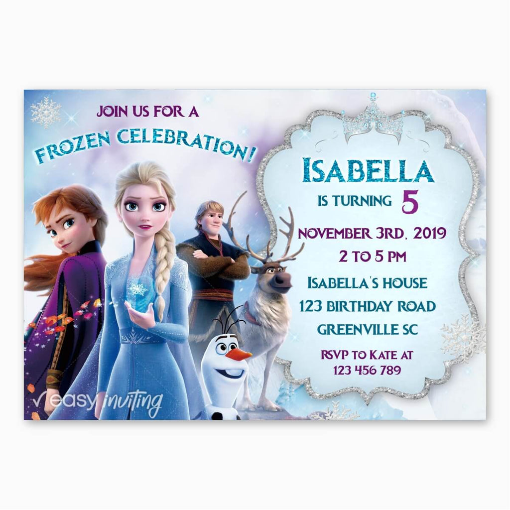 free frozen printable invitations