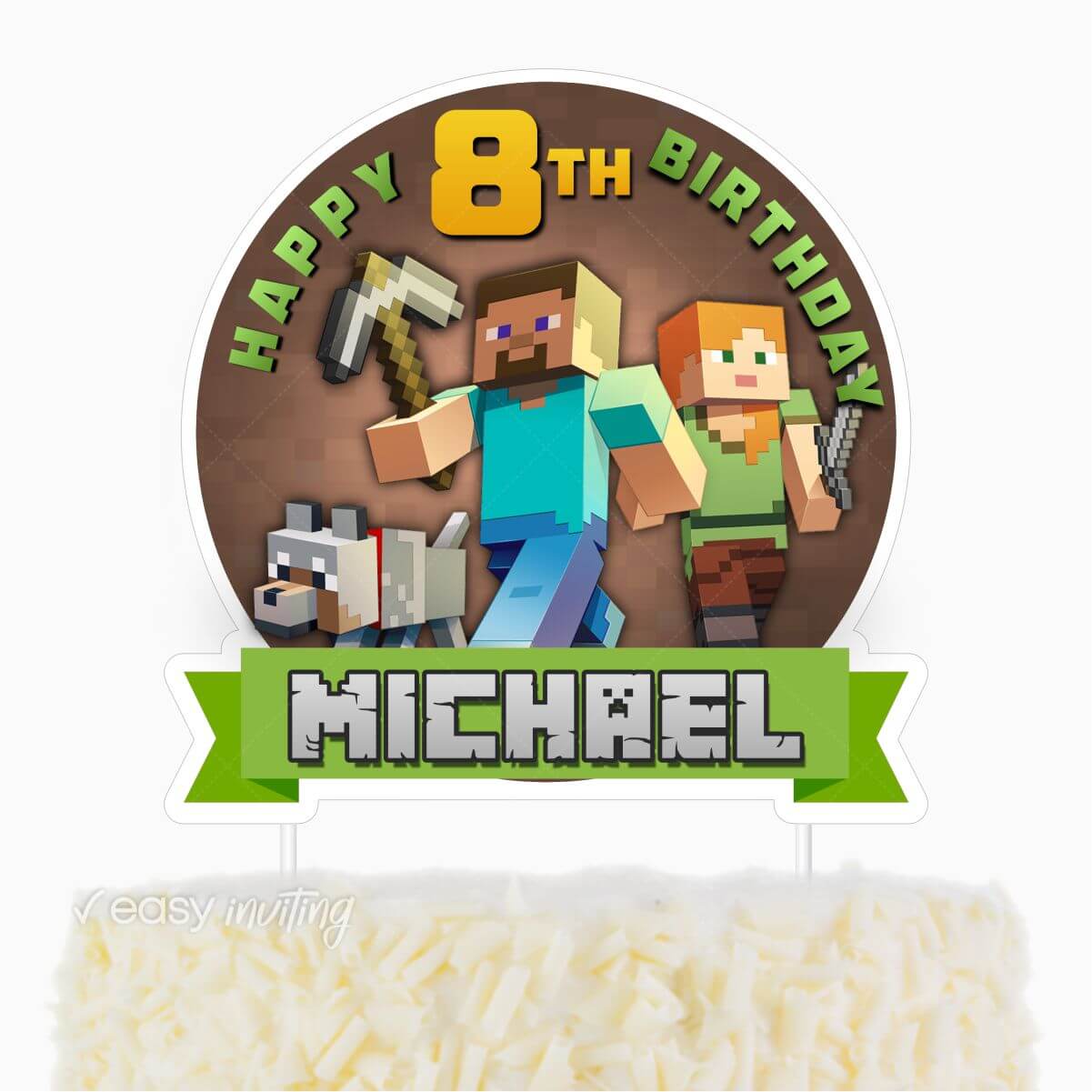 van mening zijn reguleren Onzin Minecraft Cake Topper - Easy Inviting