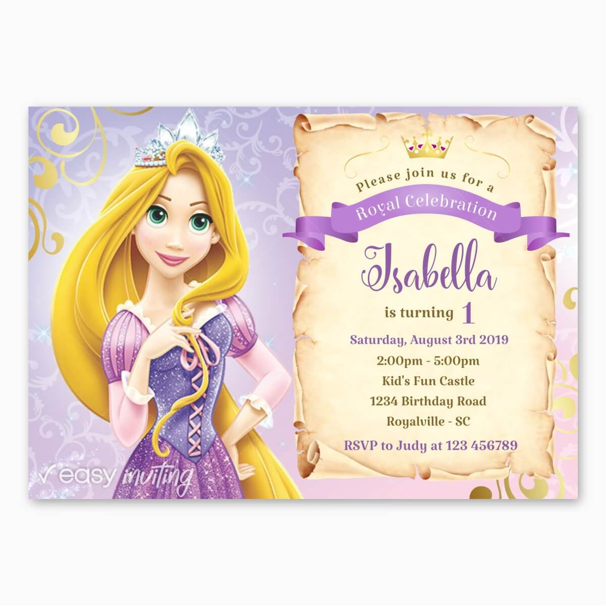 Rapunzel Birthday Invitation – Easy Inviting