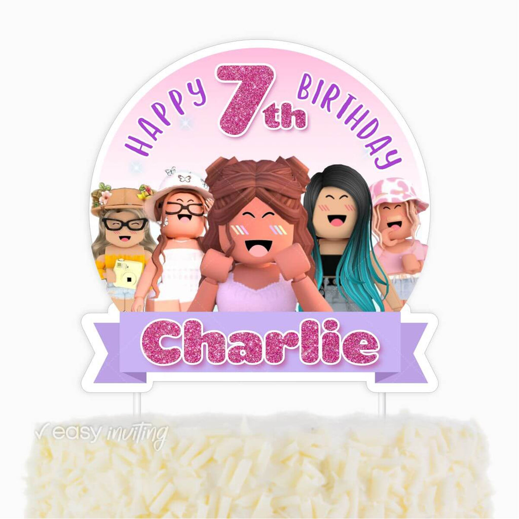 Roblox Cake Topper For Girls Easy Inviting - happy birthday roblox cake topper printable