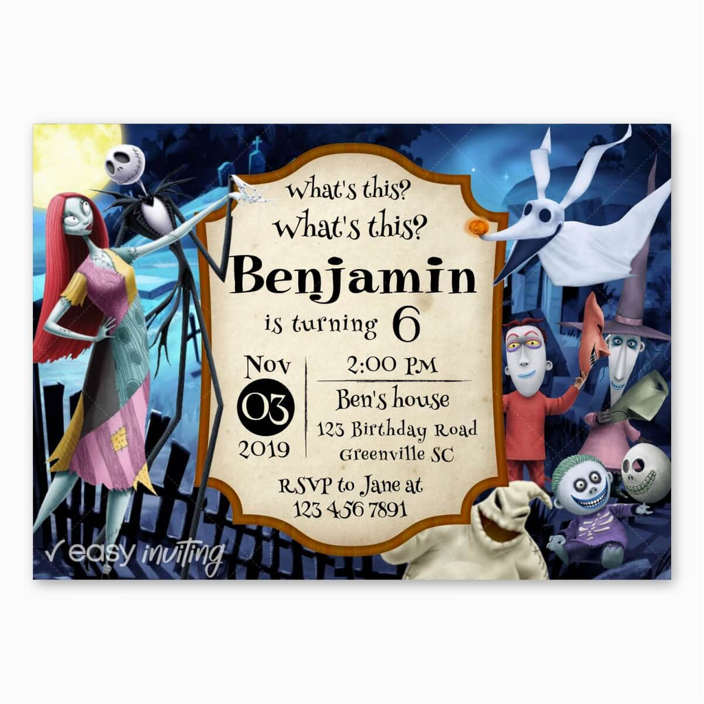 The Nightmare Before Christmas Birthday Invitation Easy Inviting