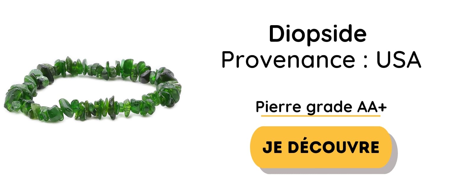 bracelet en diopside vert