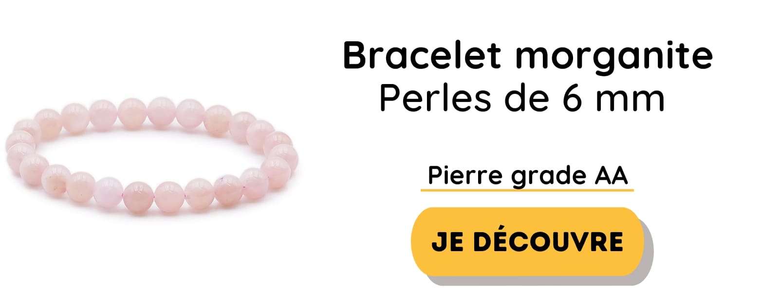 bracelet en morganite perles de 6mm