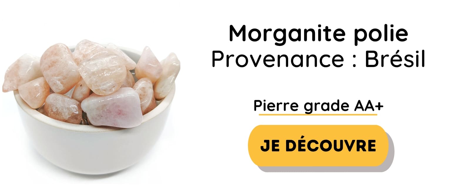 morganite en pierre roulée et polie