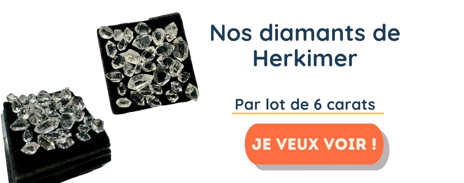 nos lots de diamants de herkimer - lot de 6 carats