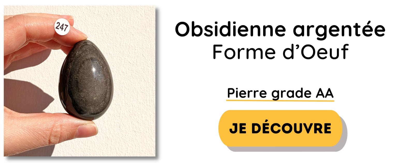 oeuf obsidienne argentée