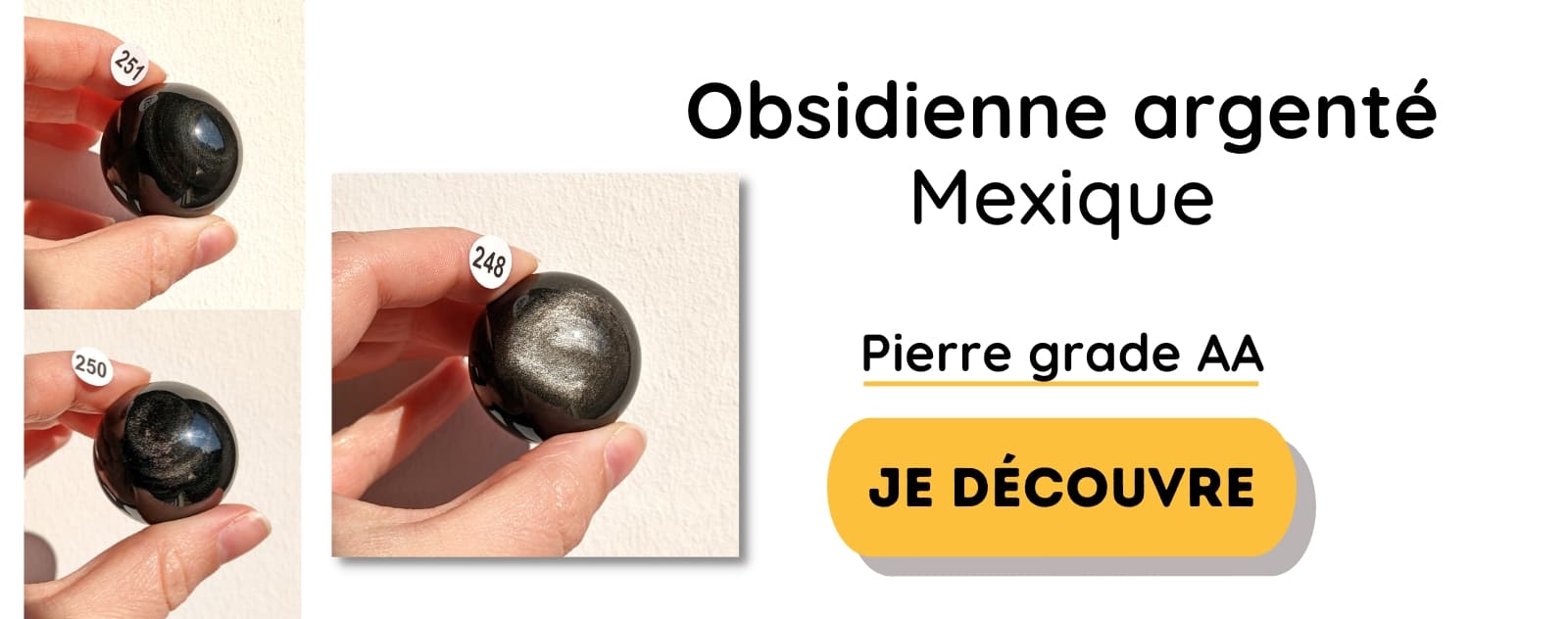 sphere obsidienne argentée