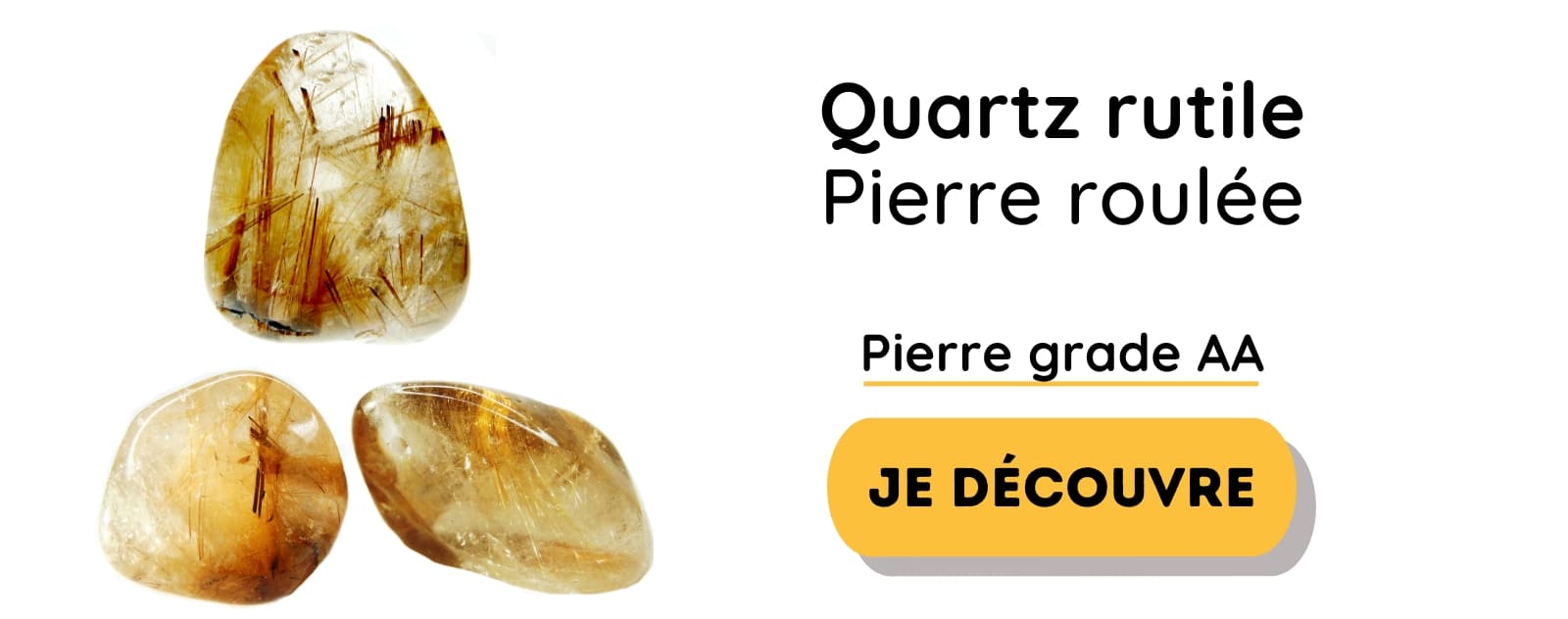 quartz rutile en pierre roulée