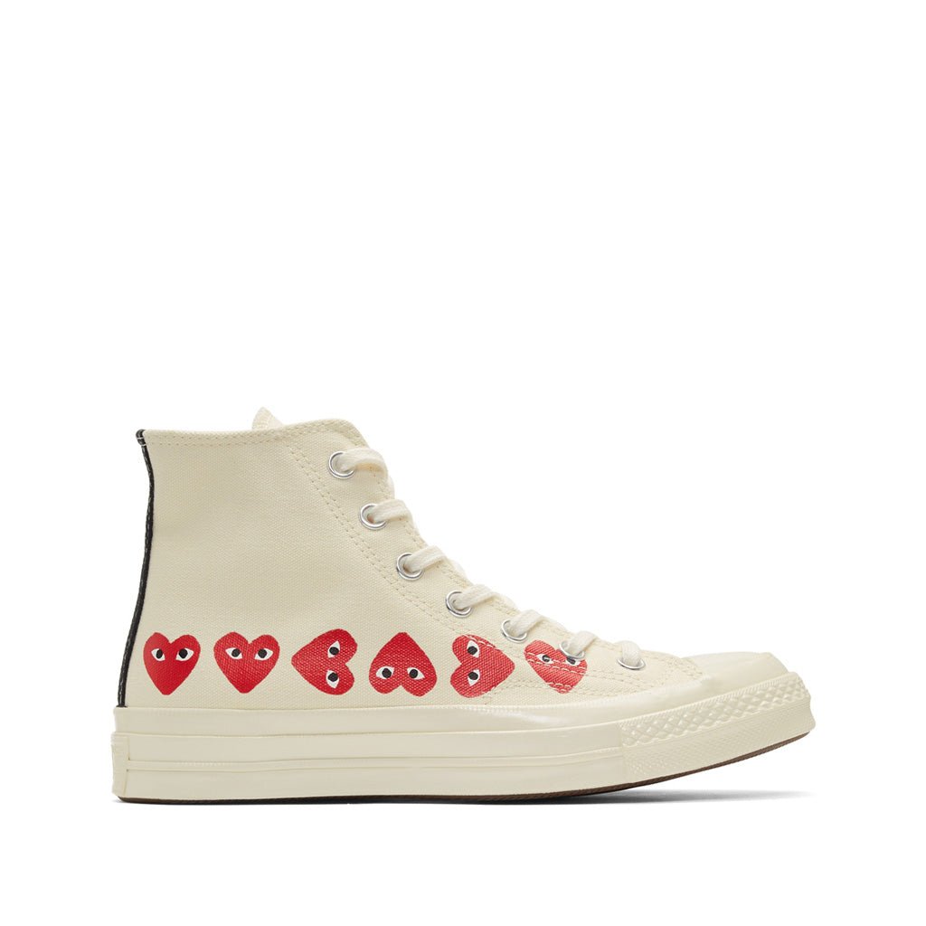 COMME des GARCONS X CONVERSE 1970S HIGH MULTI HEART - WHITE – Folk Store