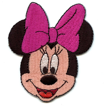 minnie mouse face with pink bow