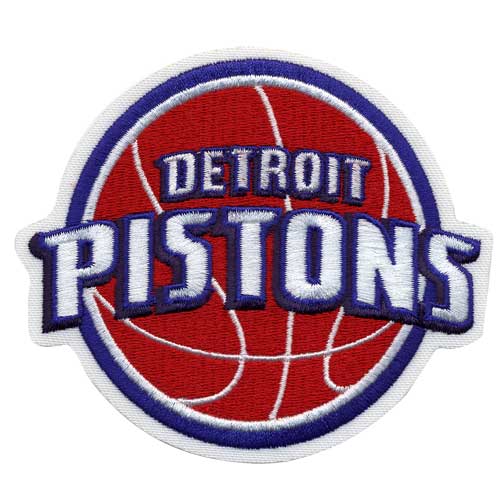 1 VINTAGE DETROIT PISTONS NBA BASKETBALL 9" CREST EMBLEM LEATHER PATCH