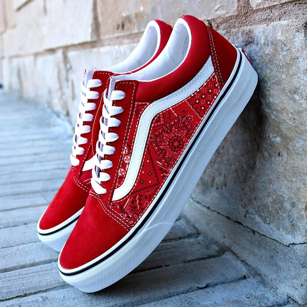 red vans with straps