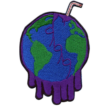 999 Syrup Juice World Patch W/Straw Embroidered Iron On 
