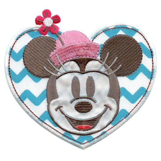 Minnie Mouse Winking Patch Mickey Cartoon Embroidered Iron on Applique