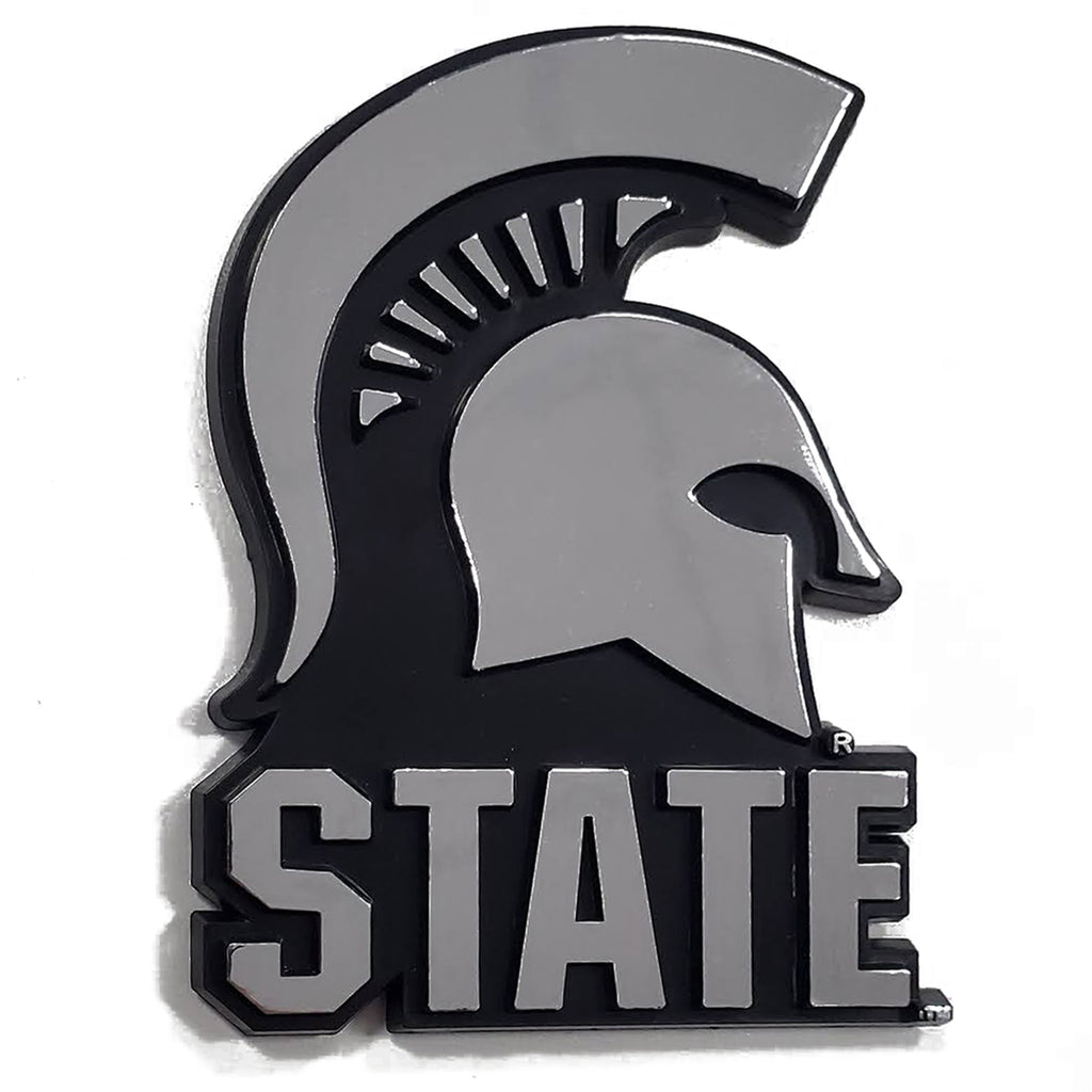 Michigan State Spartans Helmet W Script Car 3d Chrome Auto Emblem