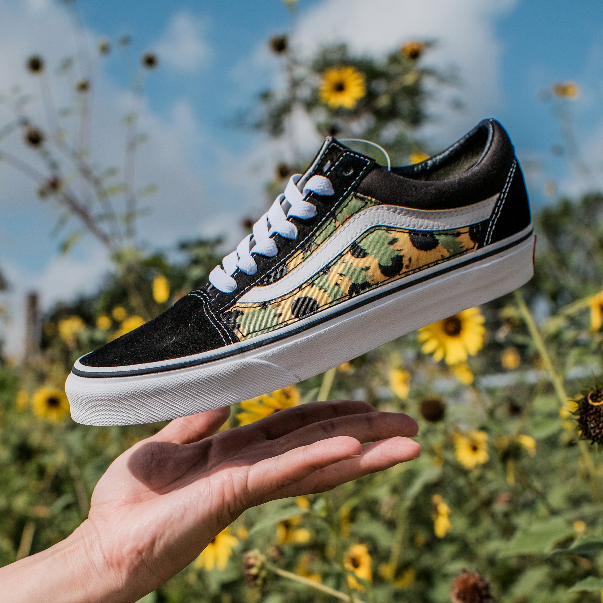 Vans Old Skool Sunflower Custom Handmade Shoes By Collection