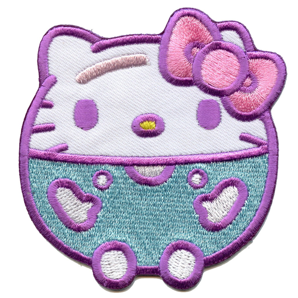  Hello  Kitty  Purple Bubble Iron On Embroidered Patch 