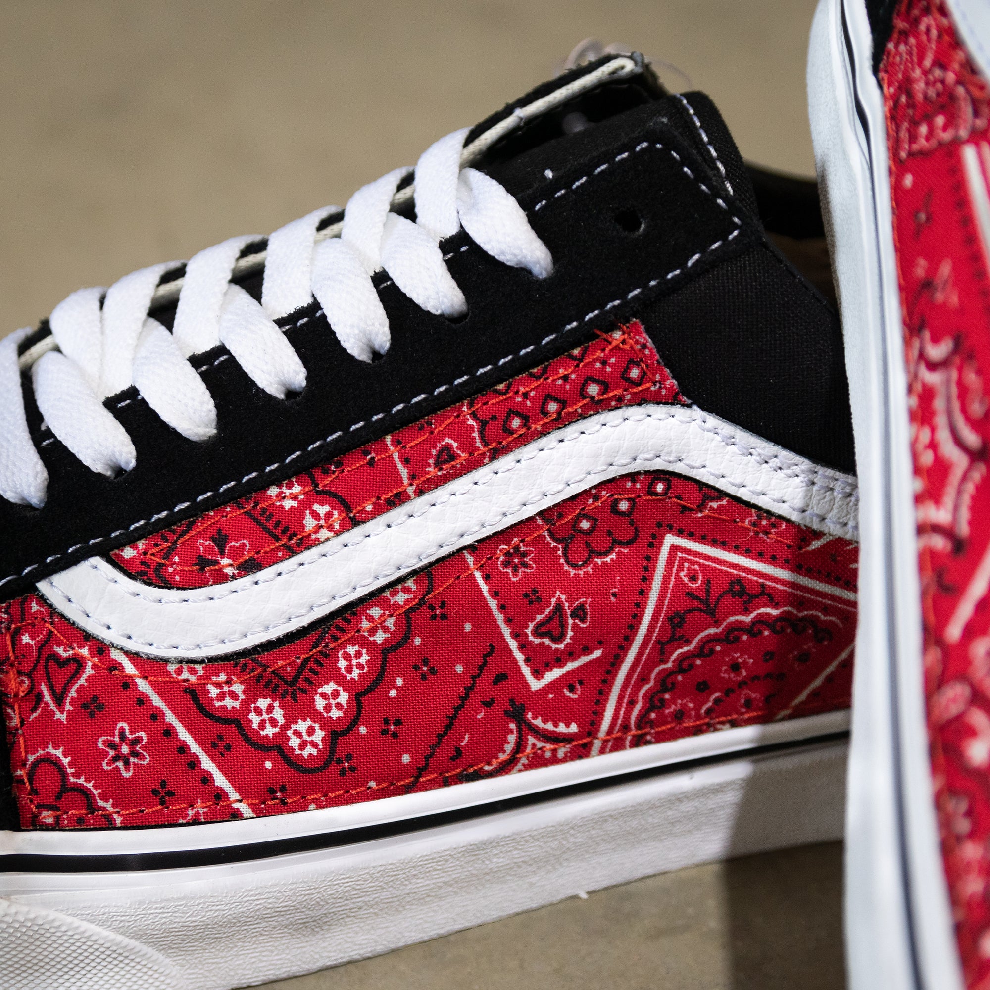 red bandana vans