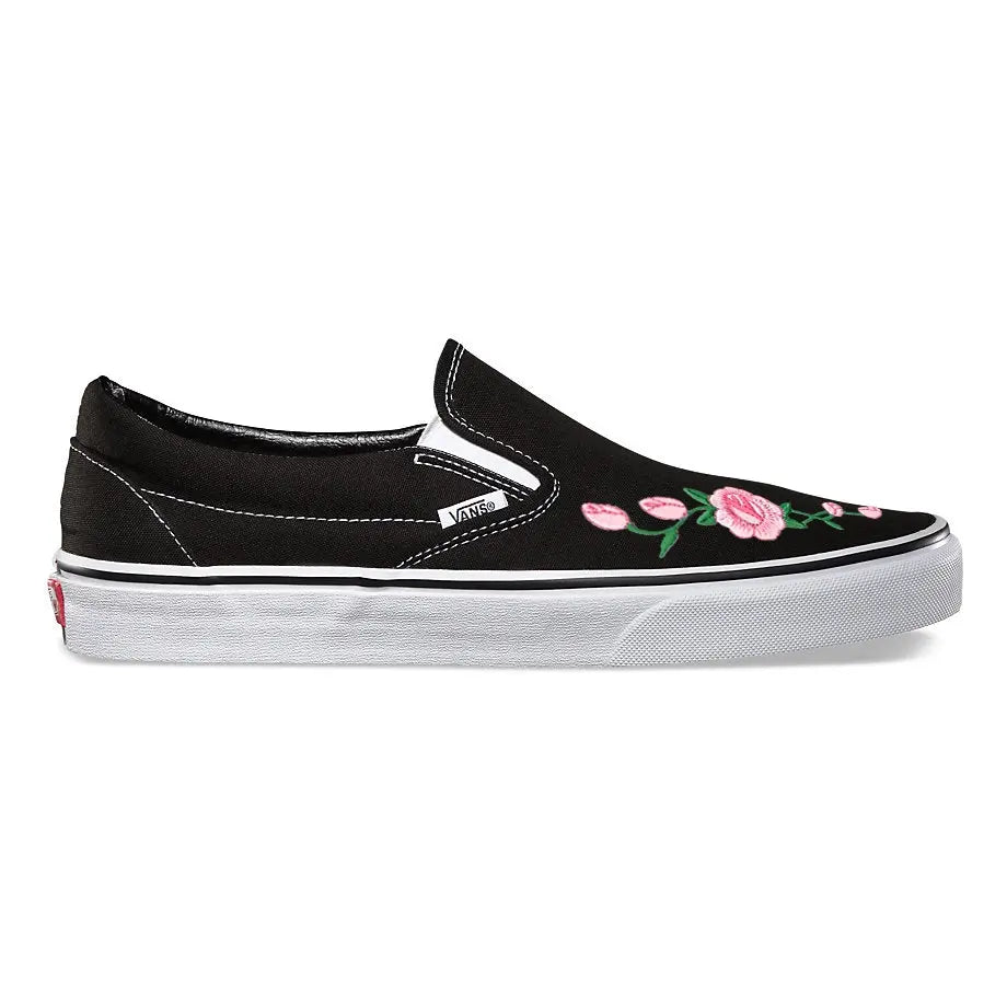 vans shoes pink and black