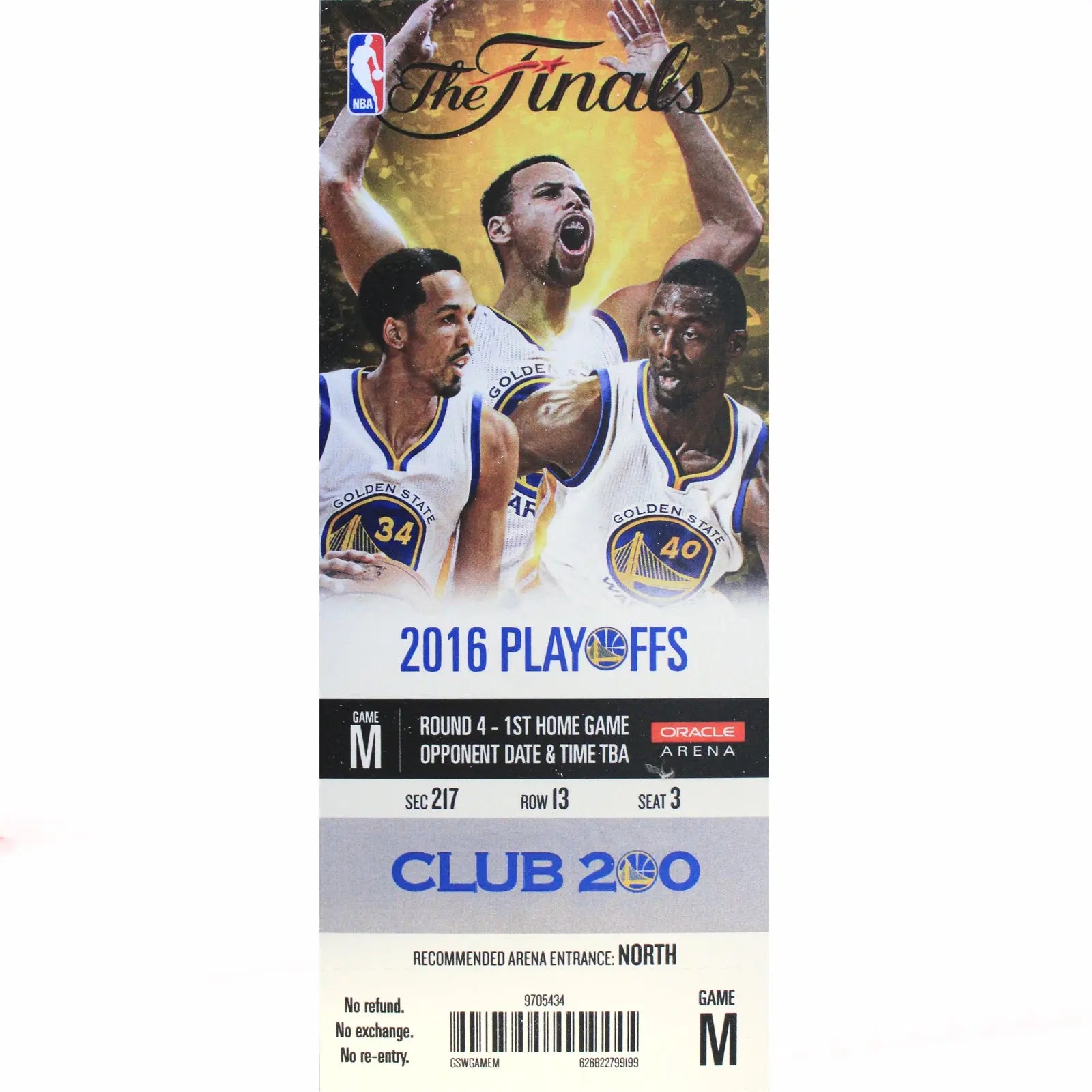 2016 NBA Finals Golden State Warriors MiniMega Ticket