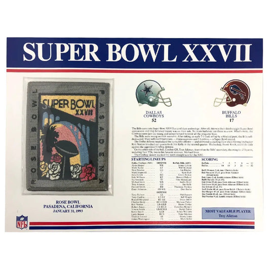 1976 NFL Super Bowl x Logo Willabee & Ward Patch (Dallas Cowboys vs. Pittsburgh Steelers)