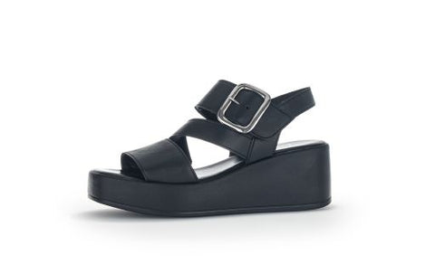 gabor black wedge sandal