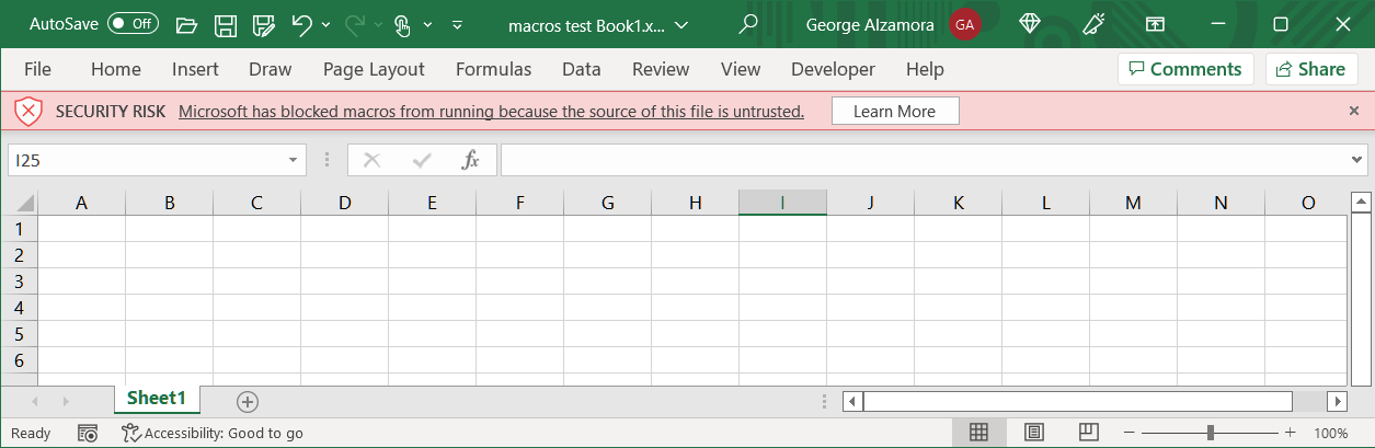 Unblock Excel Macros