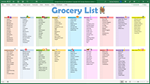 Grocery List Spreadsheet