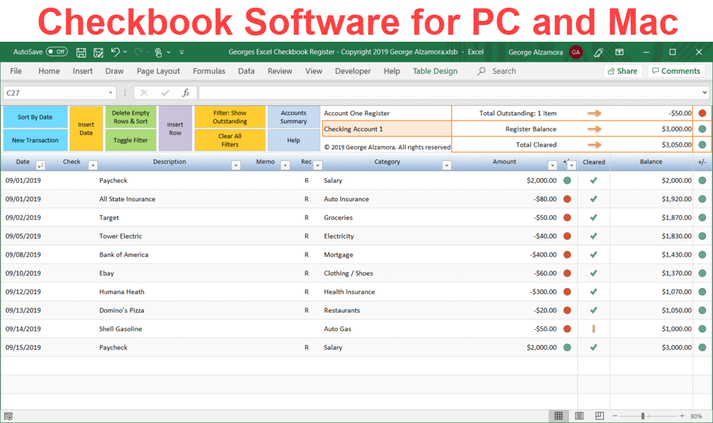 excel for mac total categories