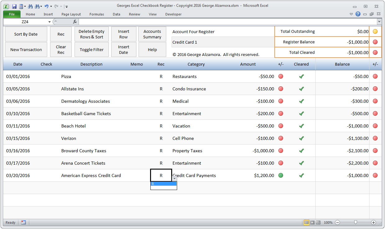 account reconciliation template excel