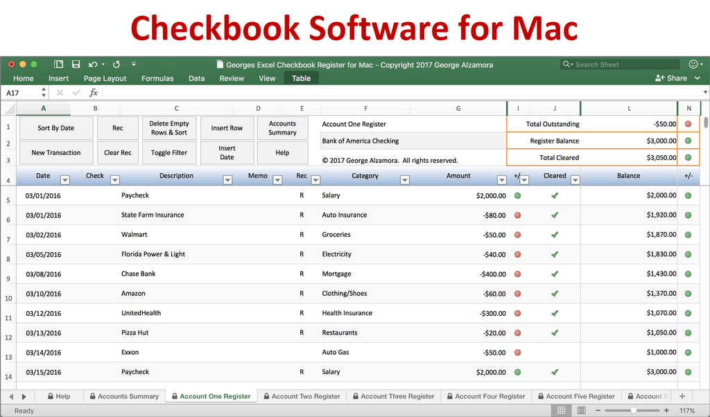checkbook programs for mac