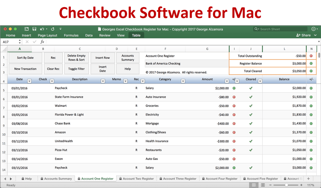 checkbook programs for mac