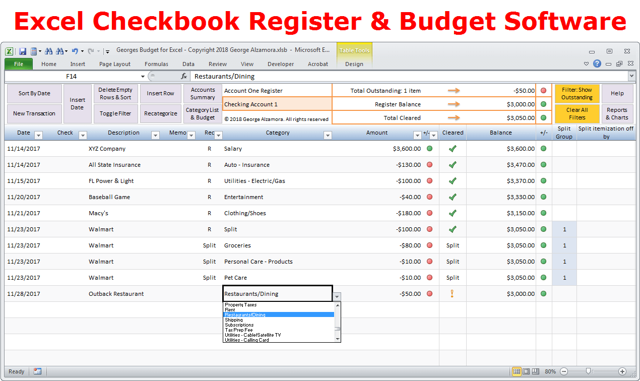 find a checkbook template in excel for a mac