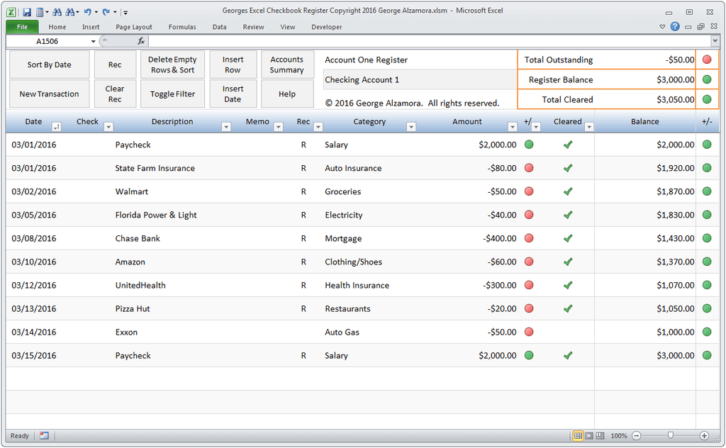 checkbook pro mortgage