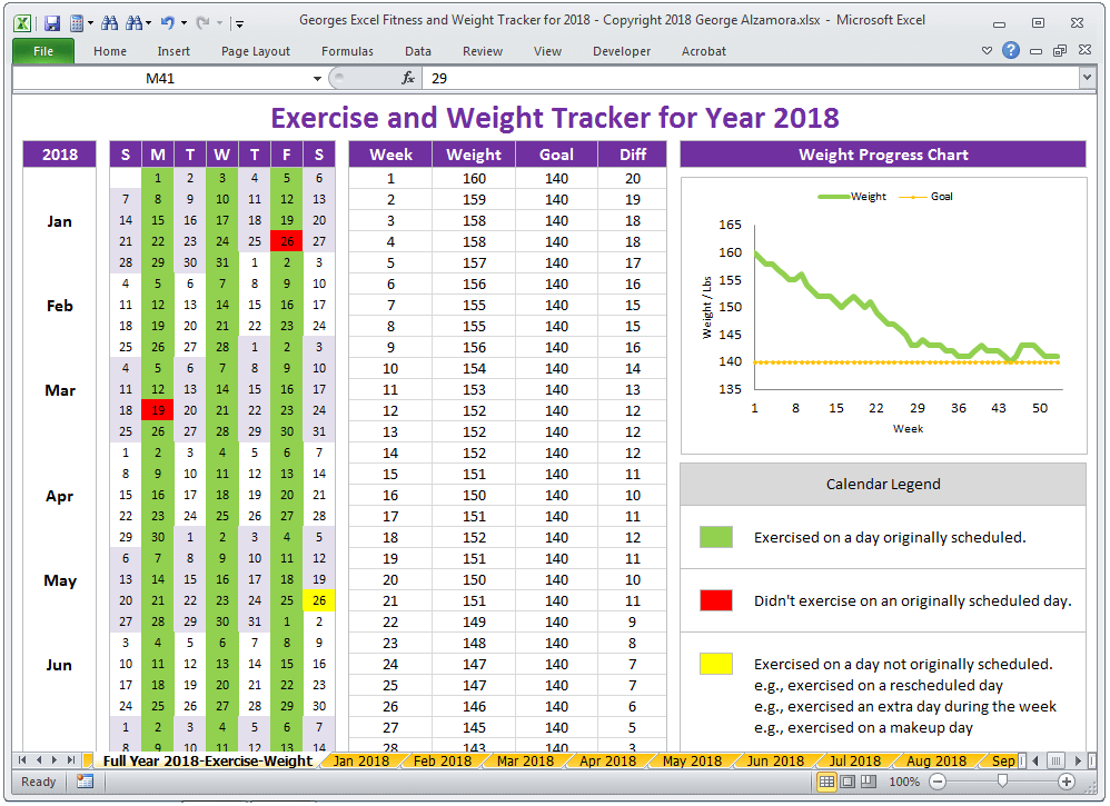 excel weight and measurement tracker