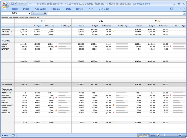 free excel budget calendar template