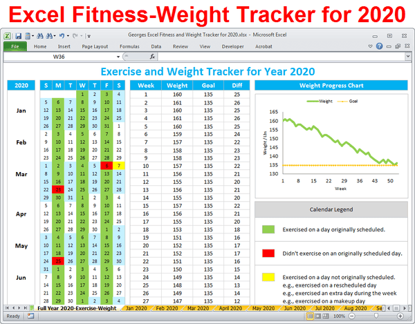 excel weight tracker template